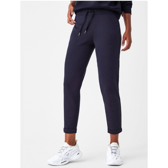SPANX Women's Navy Blue Air Essentials Tapered Pants‎Ankle Size L Like New